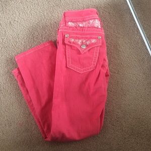 Pink Miss Me Cropped Jeans