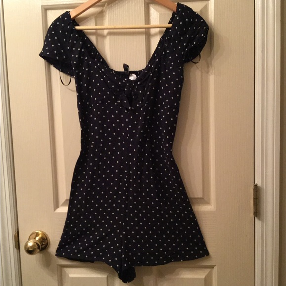 Navy Polka Dot Romper💙
