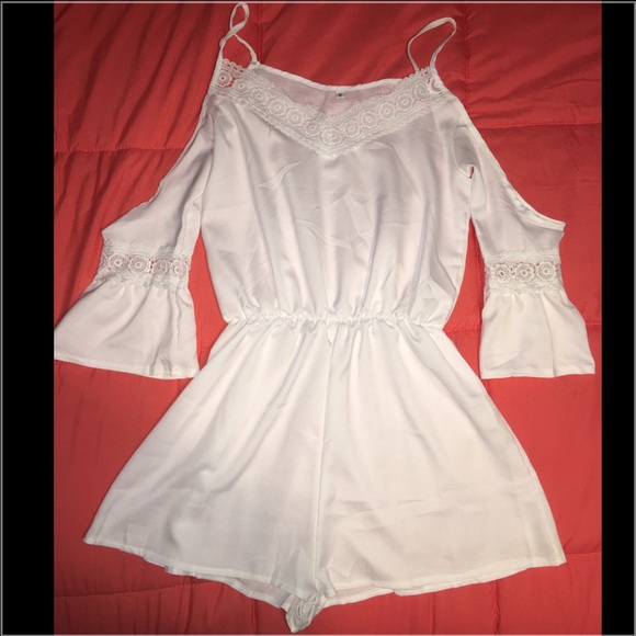 Gorgeous White Embroidered Romper - Picture 2 of 4
