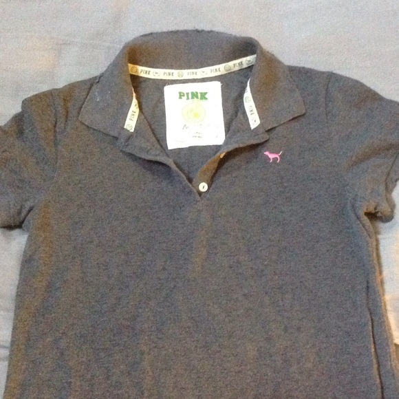 Pink brand gray polo