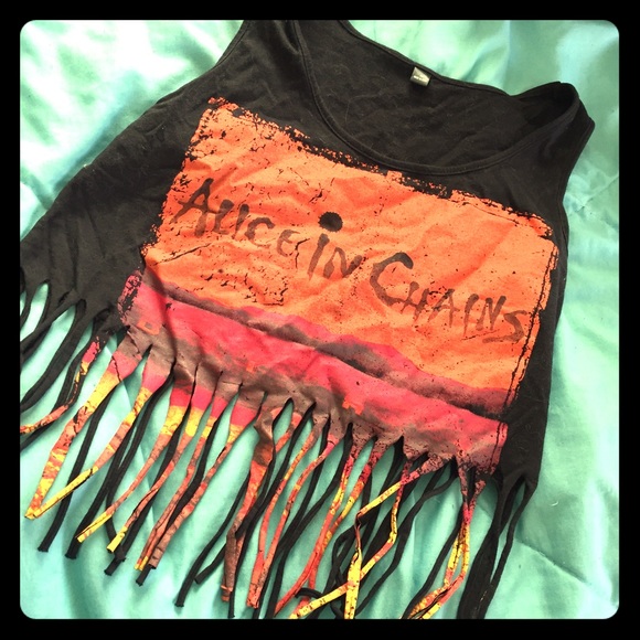 Alice in Chains grunge "Dirt" fringe crop top