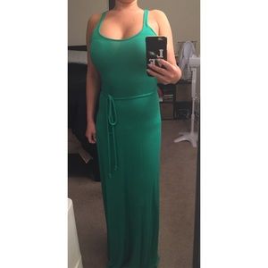 Green Racerback Maxi Dress