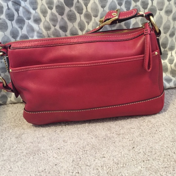 Coach legacy handbag. Raspberry/rose color. - Picture 2 of 4