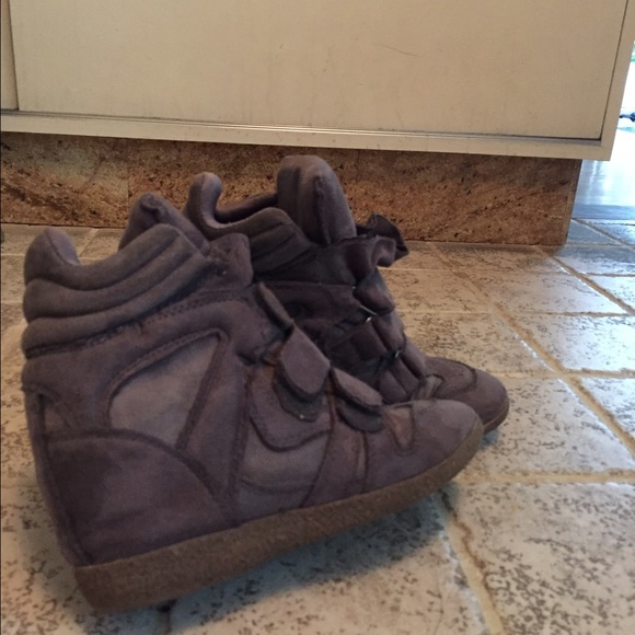 Gray Wedged Sneakers
