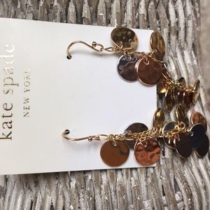 NWT Kate Spade Dangly TriTone Gold Plated Earrings