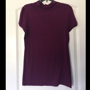 Burgundy short-sleeved top