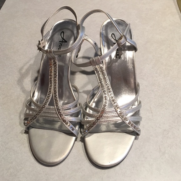 Silver sequined heels