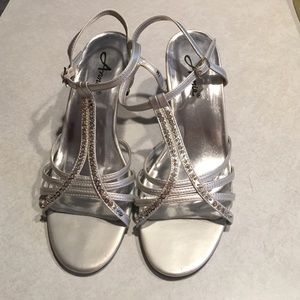 Silver sequined heels