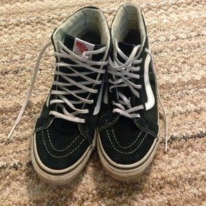 black and white high top vans