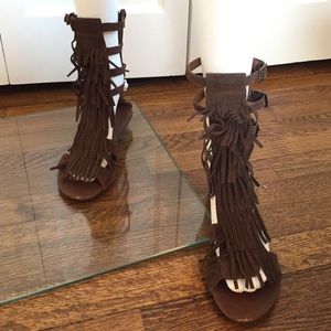 Jeffrey Campbell Suede Fringe Sandals