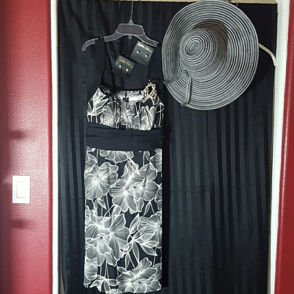 Black and white floral sundress