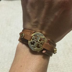 Tory Burch Leather Logo Bracelet