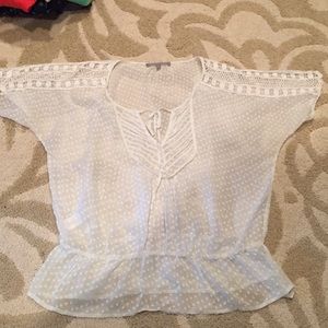 South Moon Under Sheer top with Crochet Detail.-L