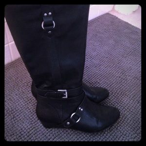 Black Wedge Boots