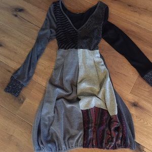 Hazel dress- knit patchwork