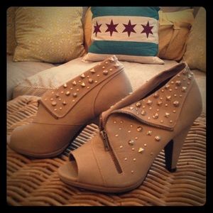 Studded heel bootie