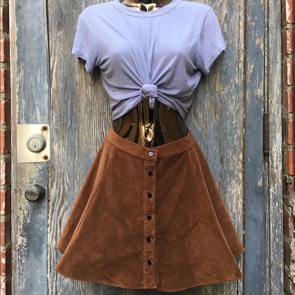 Brandy Melville Velour Brown Skirt