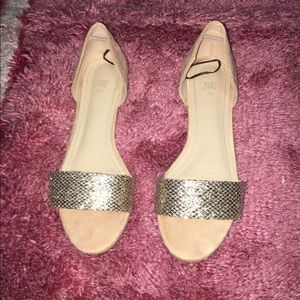 Sparkly gold and nude sandals/flats