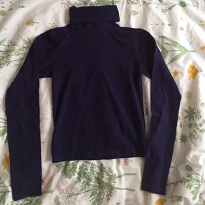 Purple Cotton Spandex Jersey Turtleneck