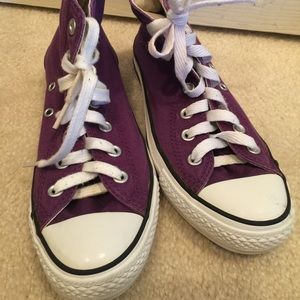 Woman's Purple Hightop Converses
