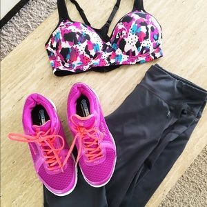 Bright magenta sneakers