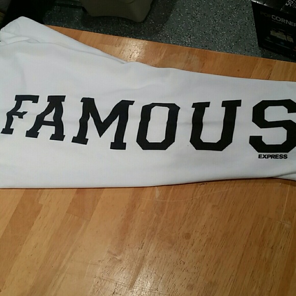 *GONE Express "Famous" white sweatpants - Picture 3 of 3