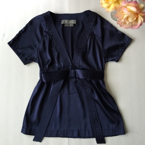Proenza Schouler Silk Navy Top