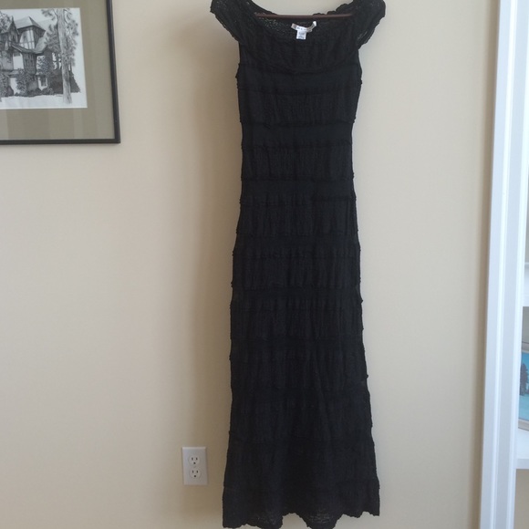 Long, lacy black Maxi dress. Stunning!
