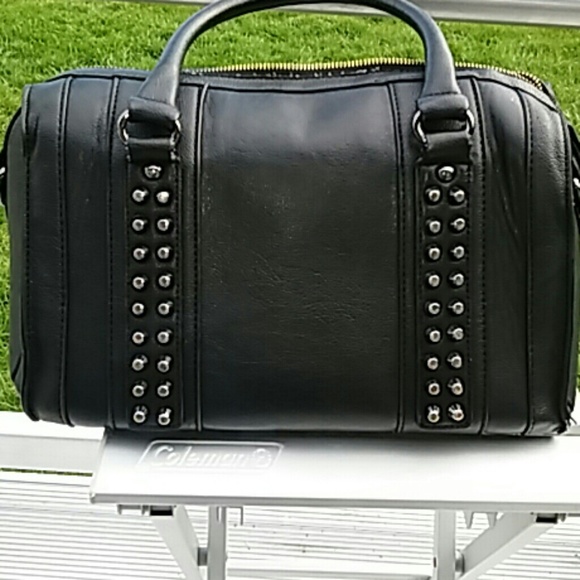 Black studded handbag