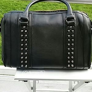 Black studded handbag
