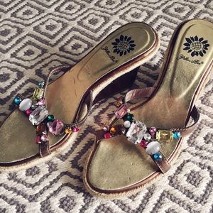 Yellow Box Rhinestone Wedges