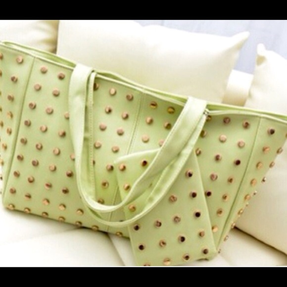 Faux leather shoulder bag and coin purse