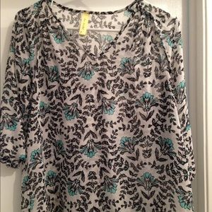 Flowy semi sheer top