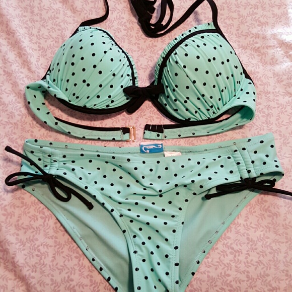 2 piece polka dot bathing suit