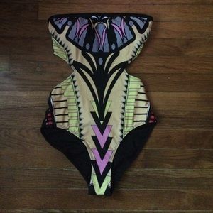 River Island Yellow tribal print swimsuit