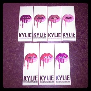Kylie Lipkit lot of 7 Boxes only-empties 4 display