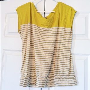 ❗️SALE❗️LOFT Yellow Colorblock Striped Tee