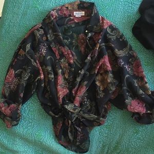 Vintage chiffon button up