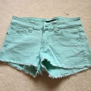 Teal high waisted shorts
