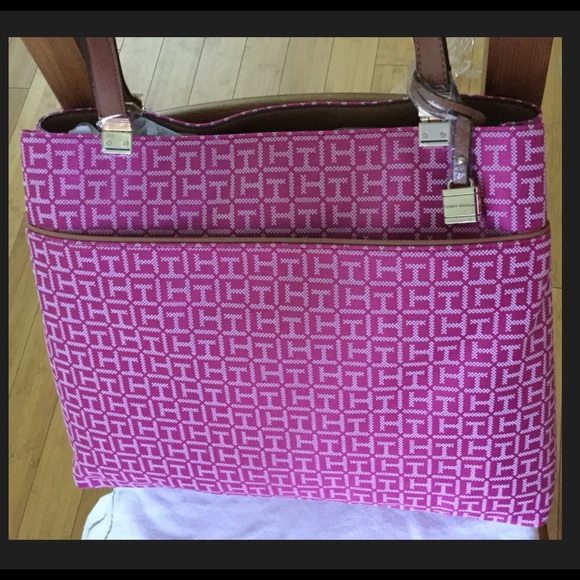 Beautiful Stylish Pink/Beige Tommy Hilfiger Tote
