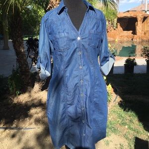 Blue jean shirt dress
