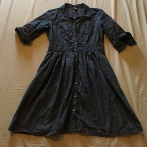 Chambray button dress