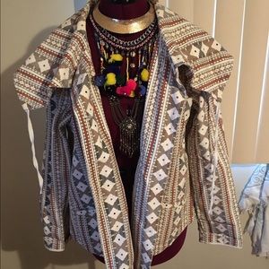 Tribal/Aztec printed cocoon style jacket