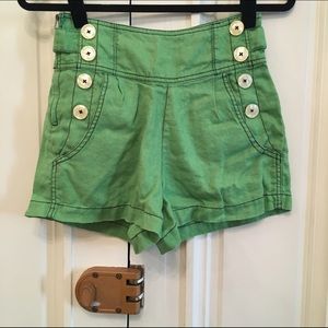 Anthropologie Linen Sailor Shorts