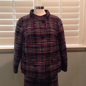 Talbot's multicolored wool plaid suit.