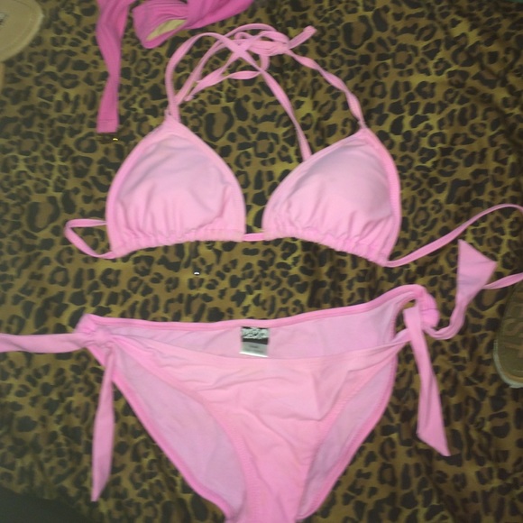 Pink triangle bikini