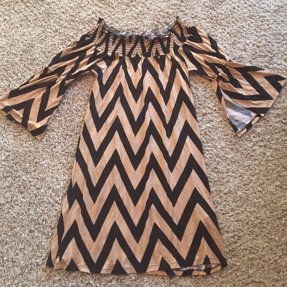 Black and Tan chevron dress