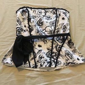 Black and white bustier