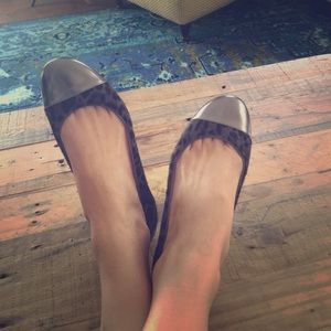 Jimmy Choo leopard print ponyhair cap-toe flats