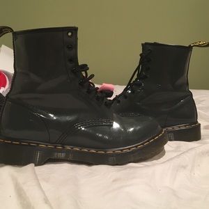 Size 10 women's silver shiny doc martens
